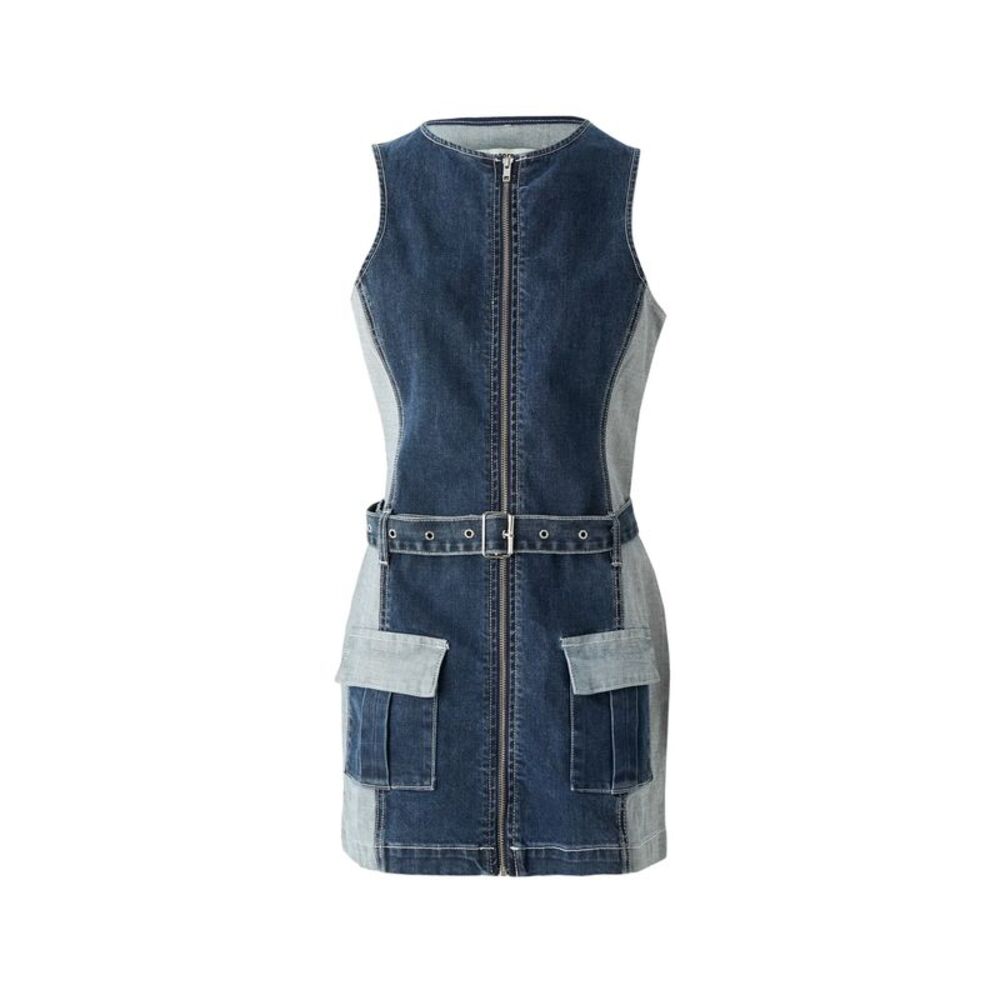 The Ragged Priest Womens/Ladies Denim Belted Mini Dress / Indigo